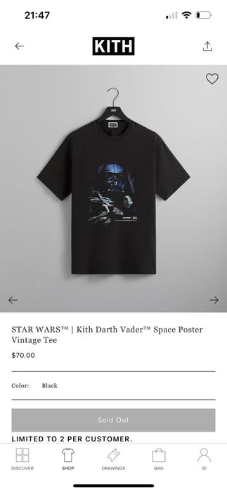 Kith KITH STAR WARS VADER SPACE POSTER VINTAGE TEE | Grailed
