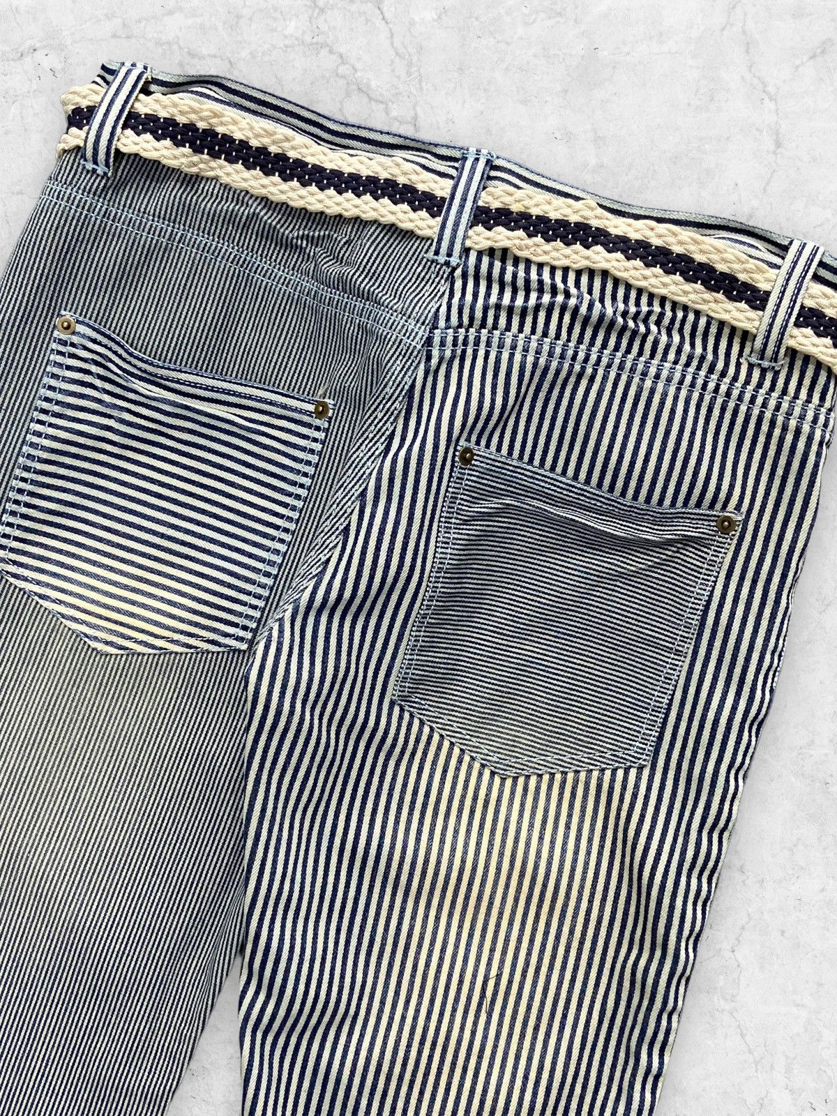Designer × Hysteric Glamour Jungle Storm Japan Multi Hickory Stripe Split Denim Pants Size US 32 / EU 48 - 7 Thumbnail