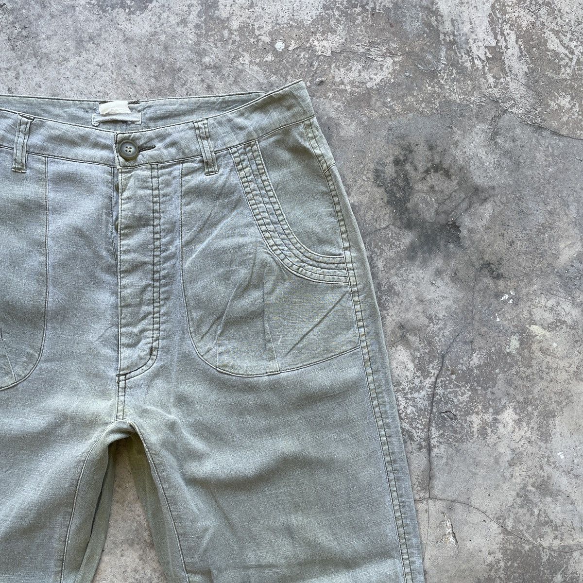 Japanese Brand × Other × Vintage Vintage Unbranded Faded Olive Green Nice Design Casual Pants Size US 30 / EU 46 - 4 Thumbnail