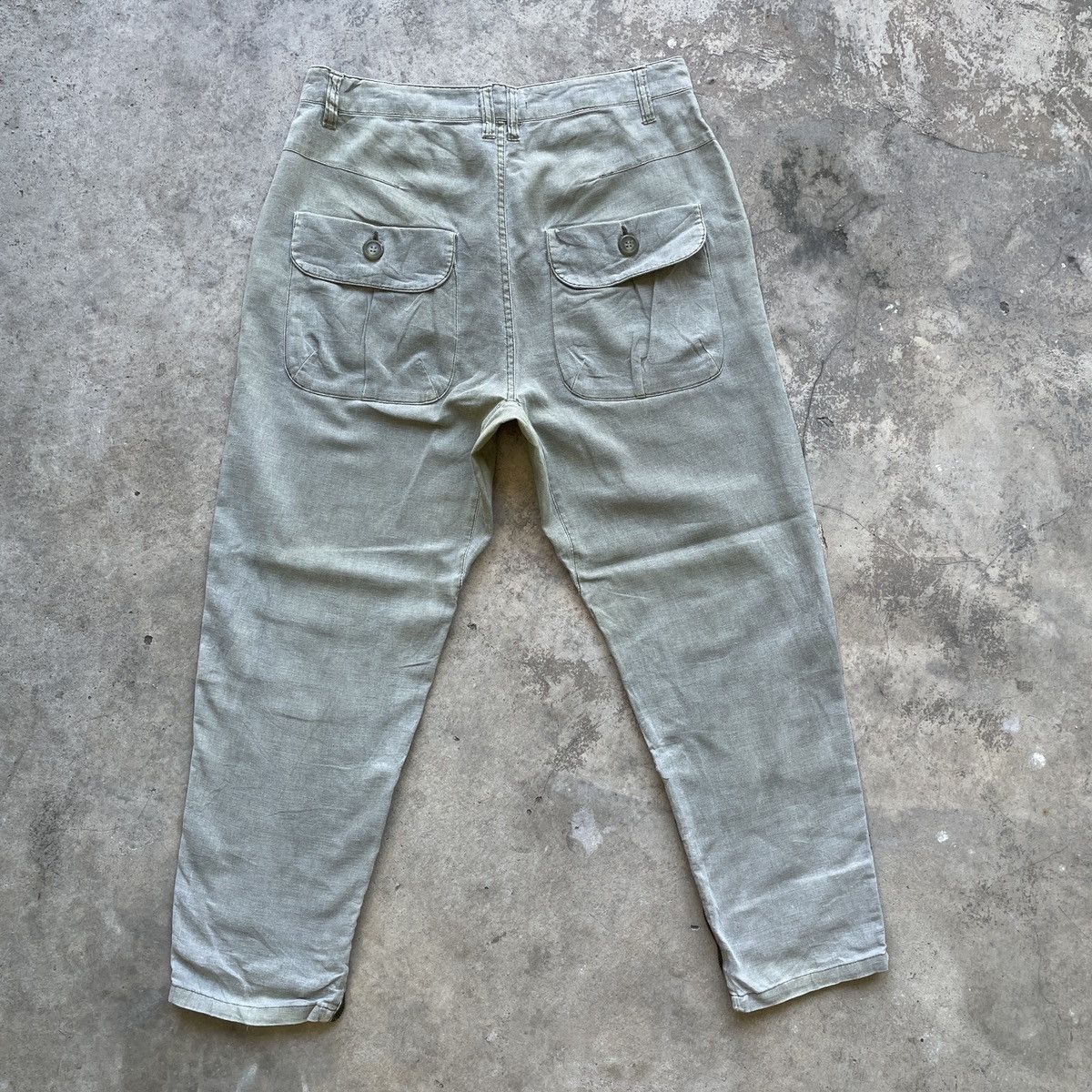 Japanese Brand × Other × Vintage Vintage Unbranded Faded Olive Green Nice Design Casual Pants Size US 30 / EU 46 - 11 Thumbnail