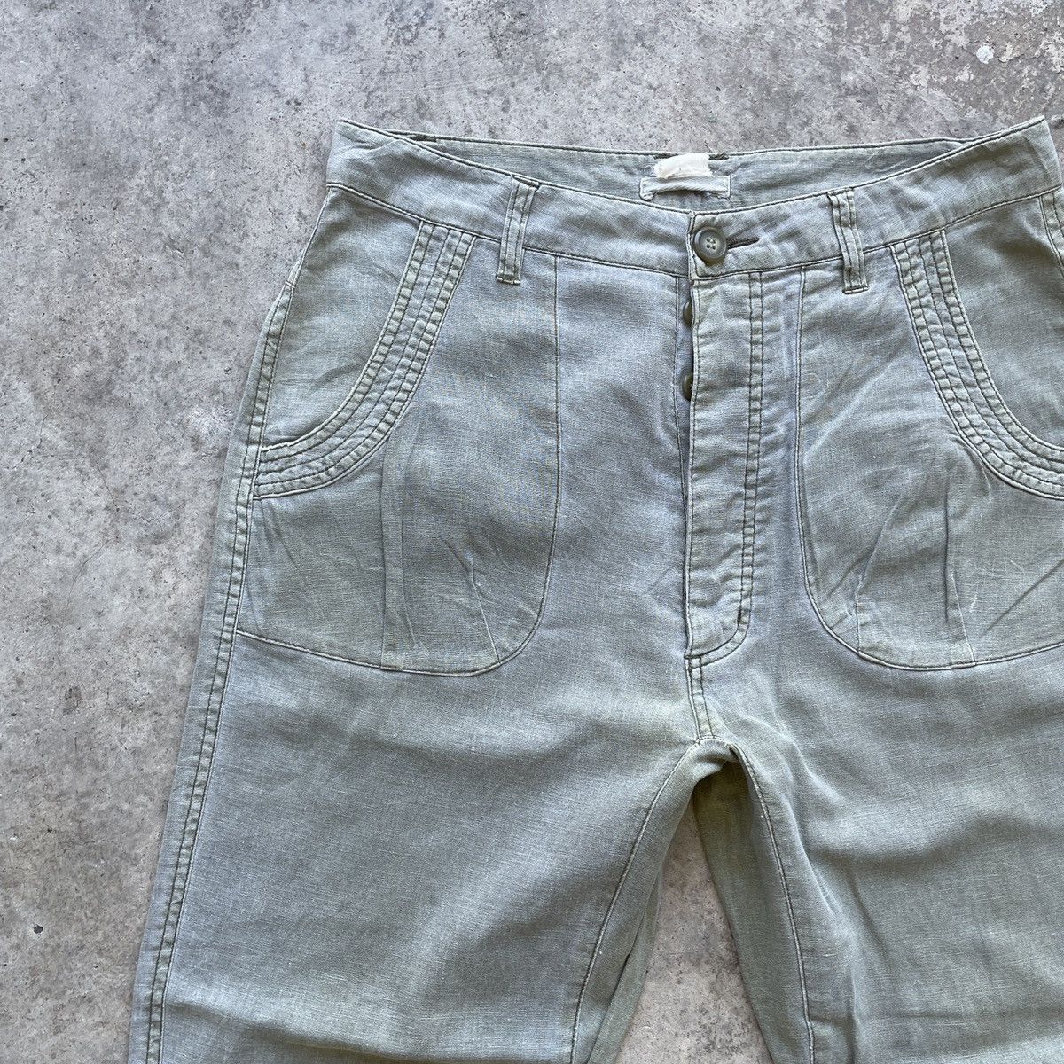 Japanese Brand × Other × Vintage Vintage Unbranded Faded Olive Green Nice Design Casual Pants Size US 30 / EU 46 - 3 Thumbnail