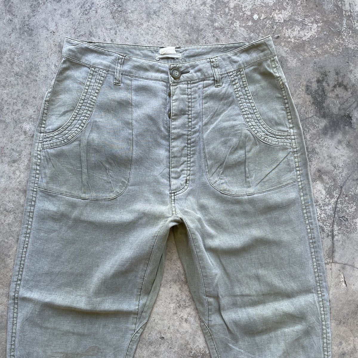 Japanese Brand × Other × Vintage Vintage Unbranded Faded Olive Green Nice Design Casual Pants Size US 30 / EU 46 - 2 Thumbnail