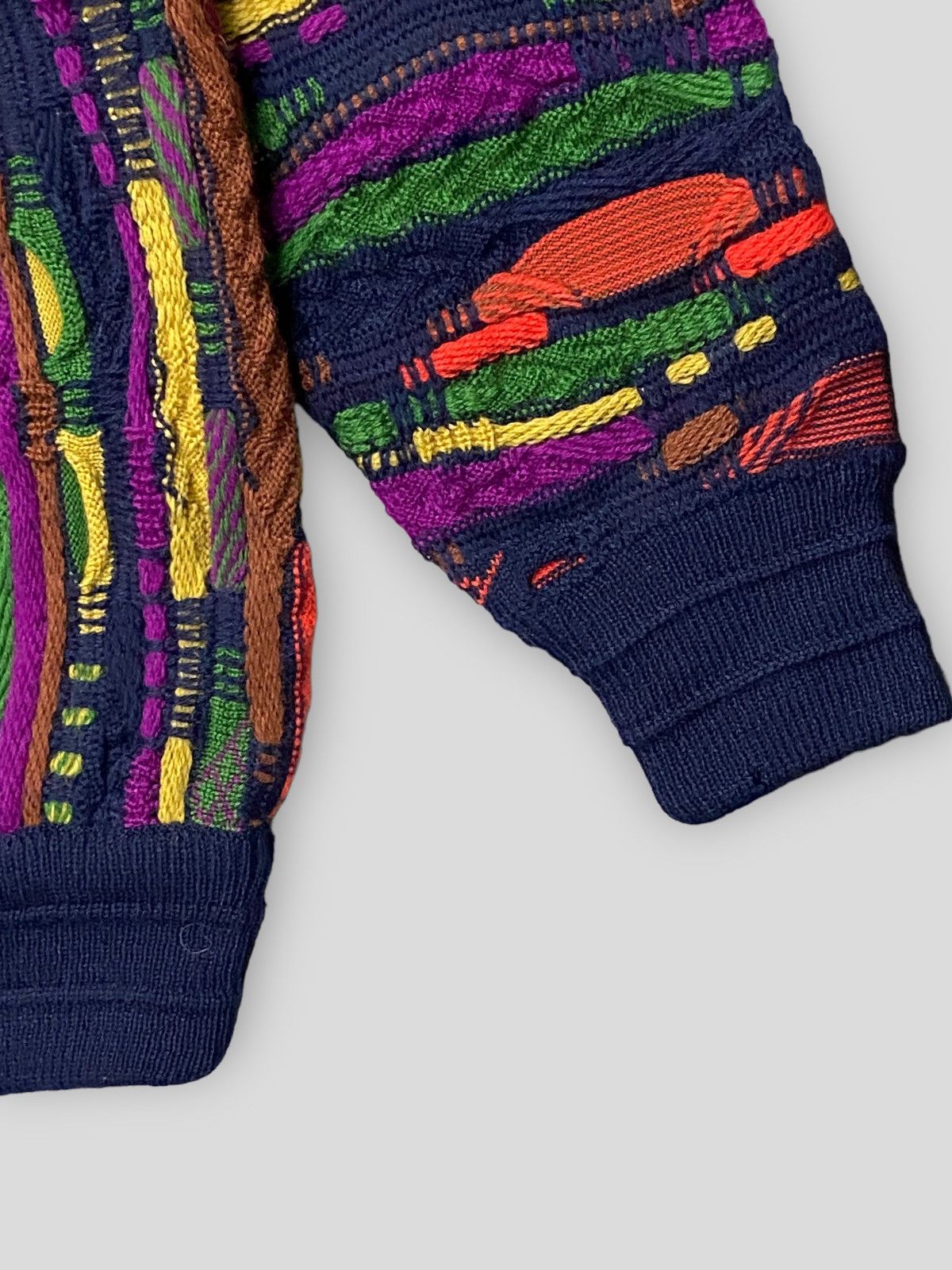 Vintage 90s Limnos Coogi Style Cable Knit Sweater Pure Wool