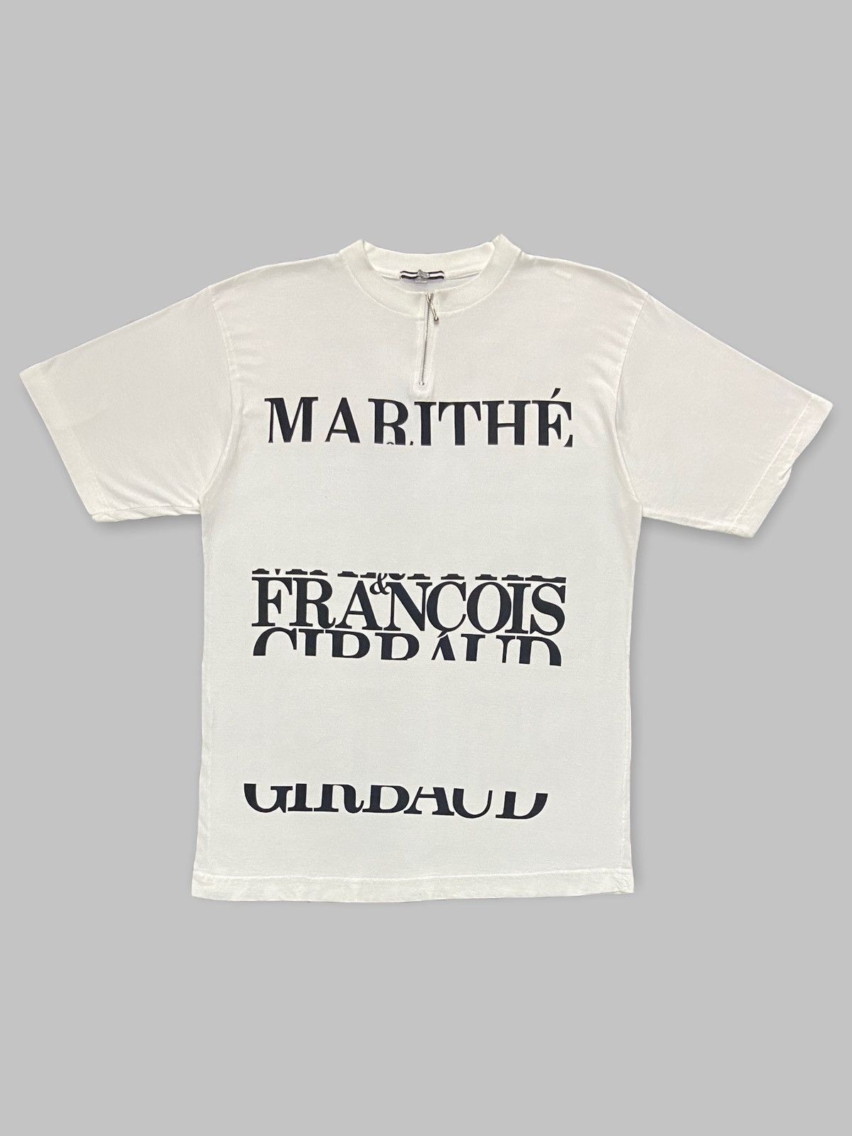 Marithe + Francois Girbaud × Vintage Vintage Marithe Francois Gibraud Zip Up Neck Tshirt Size US M / EU 48-50 / 2 - 1 Thumbnail