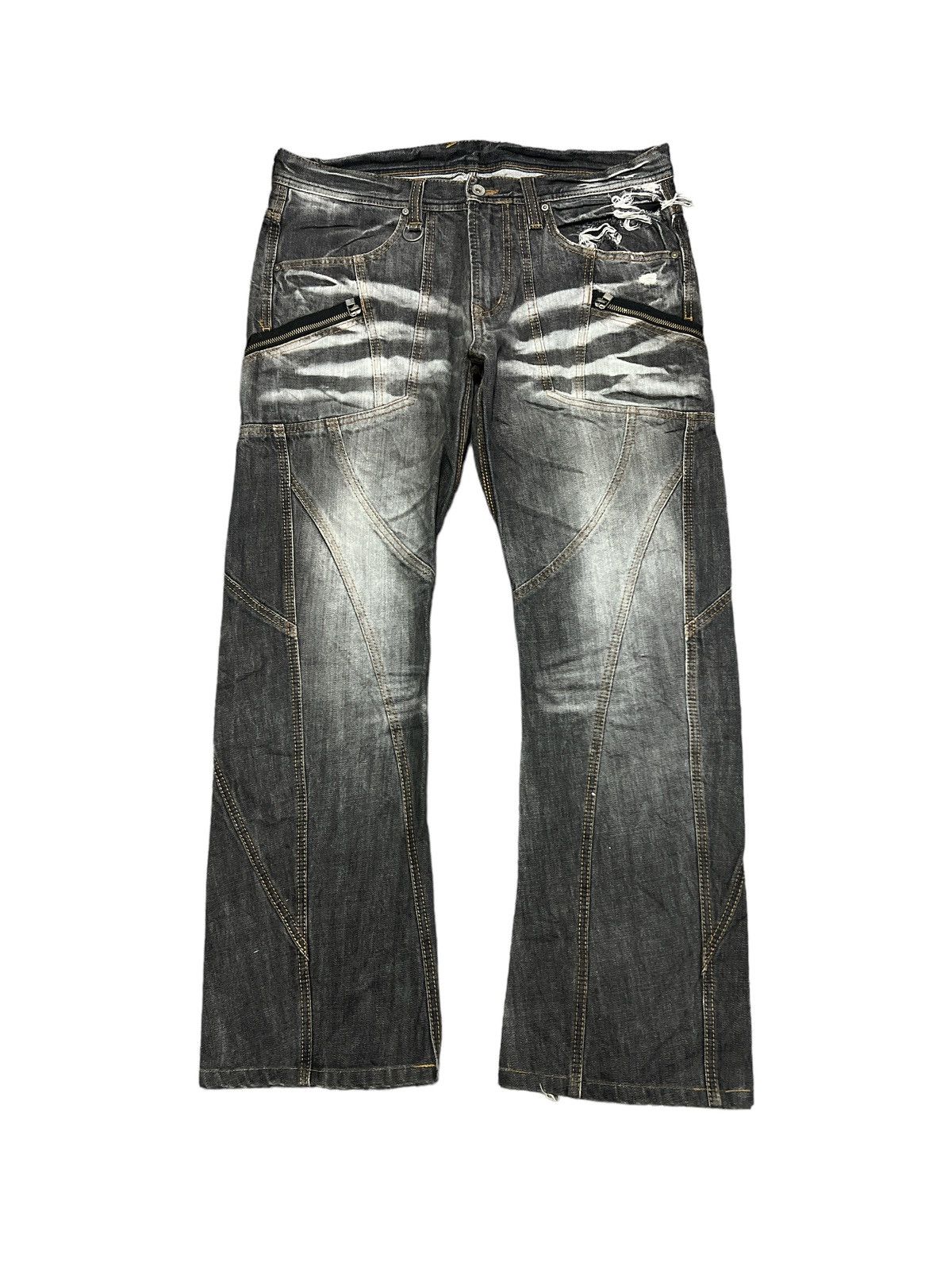 Japanese Brand × Matsuda SICK🔥NICOLE CLUB PATCH WORK DISTRESSED DENIM PANT Size US 35 - 1 Thumbnail