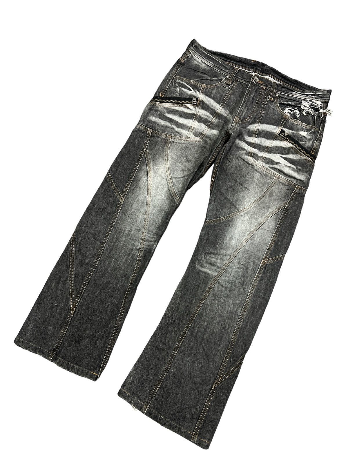 Japanese Brand × Matsuda SICK🔥NICOLE CLUB PATCH WORK DISTRESSED DENIM PANT Size US 35 - 3 Thumbnail