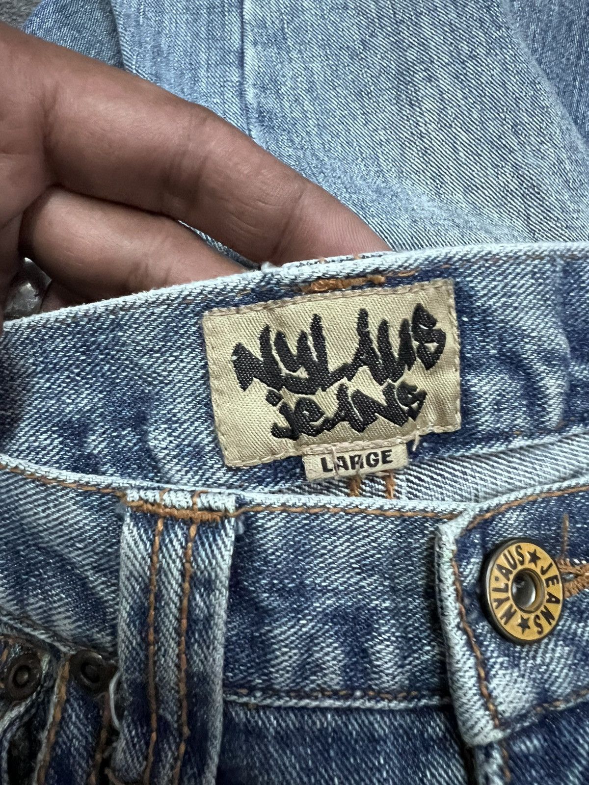 Japanese Brand FLARED💥THRASHED NYLAUS TWIST RIPPED DENIM PANT Size US 31 - 7 Thumbnail