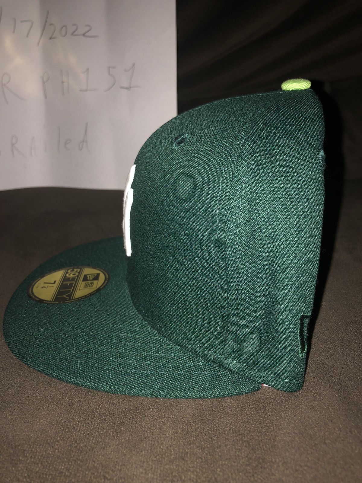 New Era Dark Green New York Yankees Fitted Hat 7 1/4 Size ONE SIZE - 4 Thumbnail