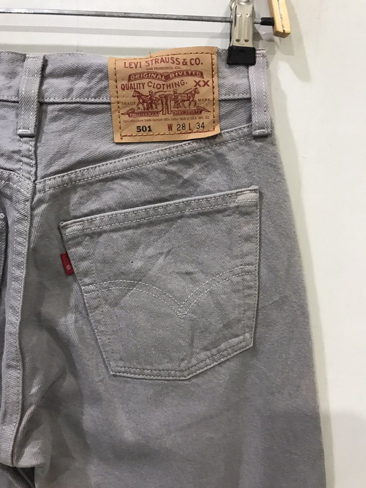 Levi's × Vintage 💥VINTAGE 90s💥Levis 501 Original Light Grey Denim Size US 26 / EU 42 - 13 Thumbnail