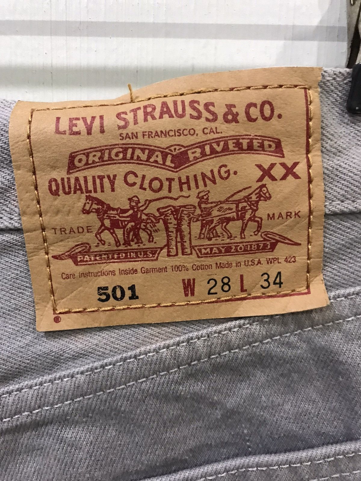 Levi's × Vintage 💥VINTAGE 90s💥Levis 501 Original Light Grey Denim Size US 26 / EU 42 - 10 Thumbnail