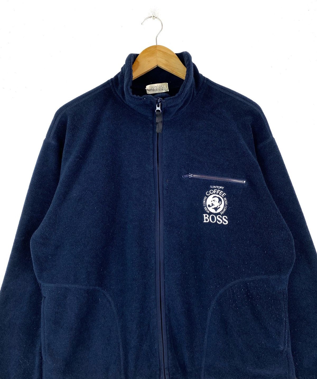 Japanese Brand × Vintage Vintage SUNTORY BOSS COFFEE Japanese Fleece Sweater Size US L / EU 52-54 / 3 - 3 Thumbnail