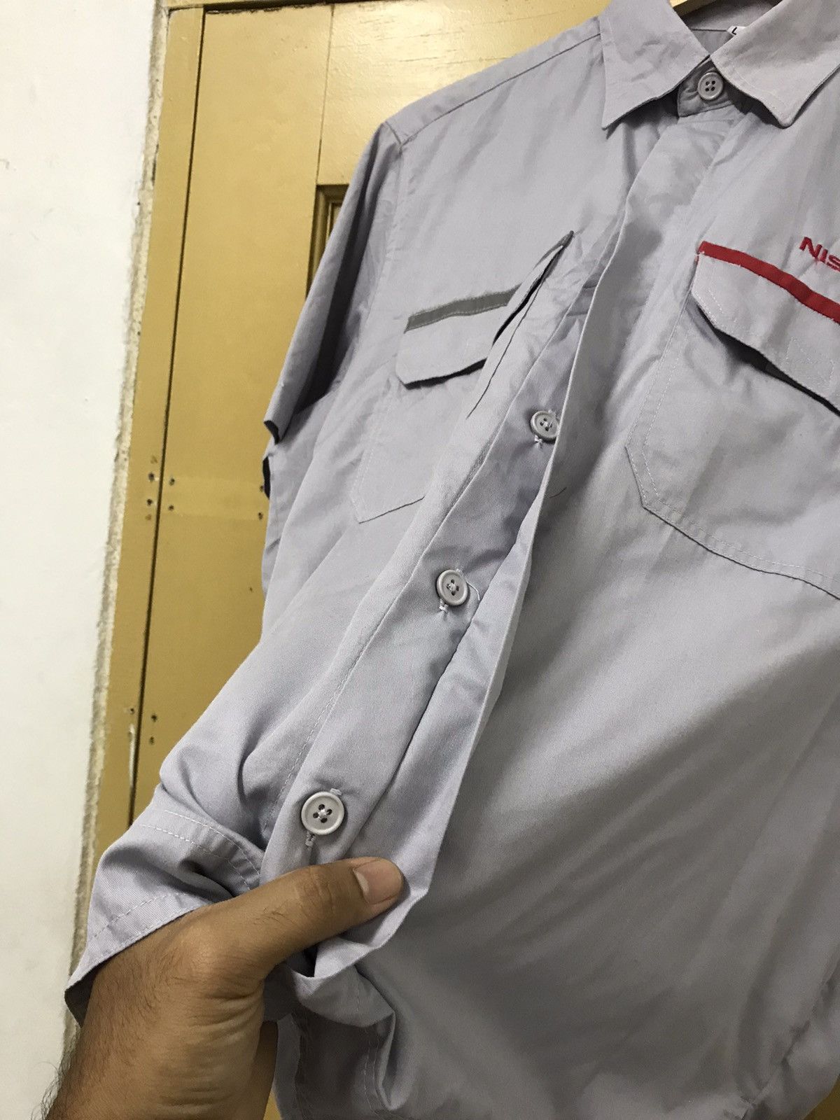 Japanese Brand Vintage Nissan Work Button Up Shirt Embroidery Logo Size US L / EU 52-54 / 3 - 10 Thumbnail