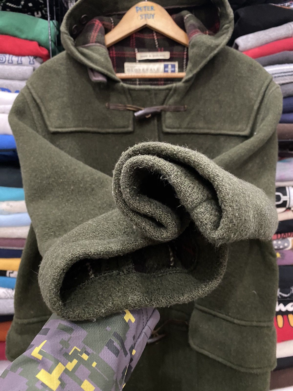 Gloverall GLOVERALL PEACOAT GREEN MEN’S JACKET Size US M / EU 48-50 / 2 - 6 Thumbnail