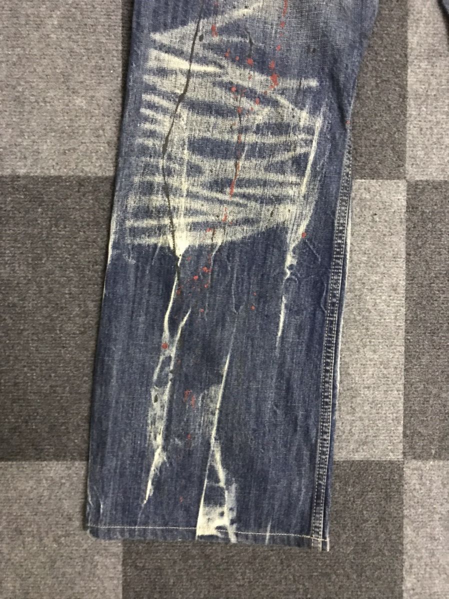 Japanese Brand Flare🔥D123 Root Three Japan Paint Splatter Flare Denim Size US 35 - 21 Thumbnail