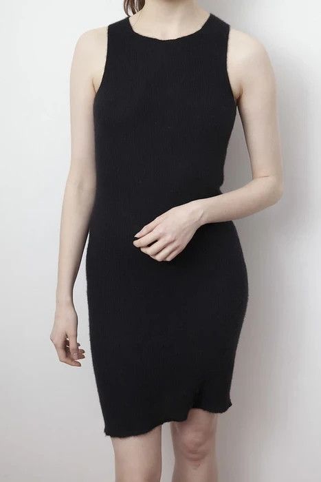 image of Rick Owens Aw09 Crust Cashmere Dress in Black, Women's (Size Small)