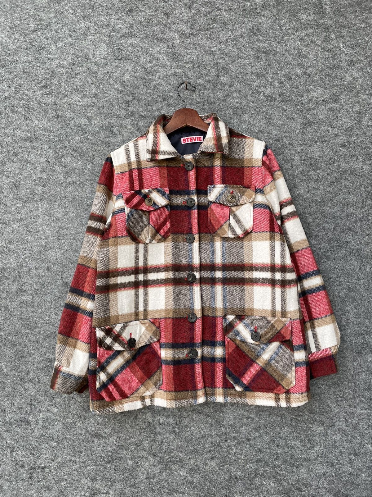 Japanese Brand × Vintage STEVIE BAD UNDERGROUND FACTORY FLANNEL JACKET Size US M / EU 48-50 / 2 - 1 Thumbnail