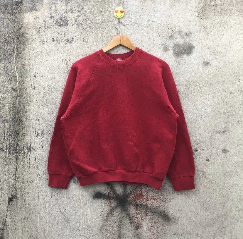 Fruit Of The Loom Vintage 90s plain sweatshirt pullover Size US L / EU 52-54 / 3 - 1 Thumbnail