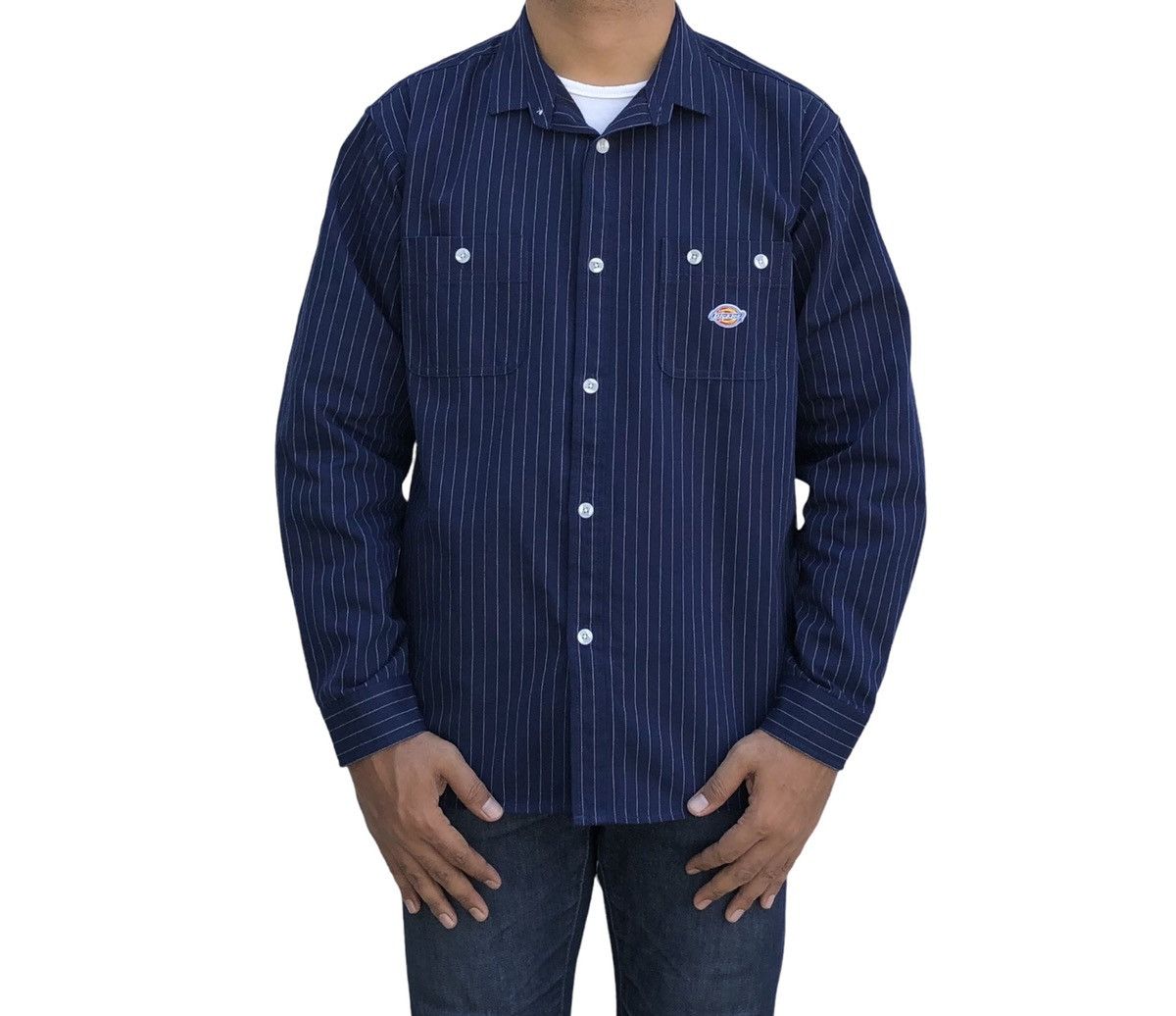 Dickies Dickies Blue Hickory Workwear Shirt Jacket Size US L / EU 52-54 / 3 - 3 Thumbnail