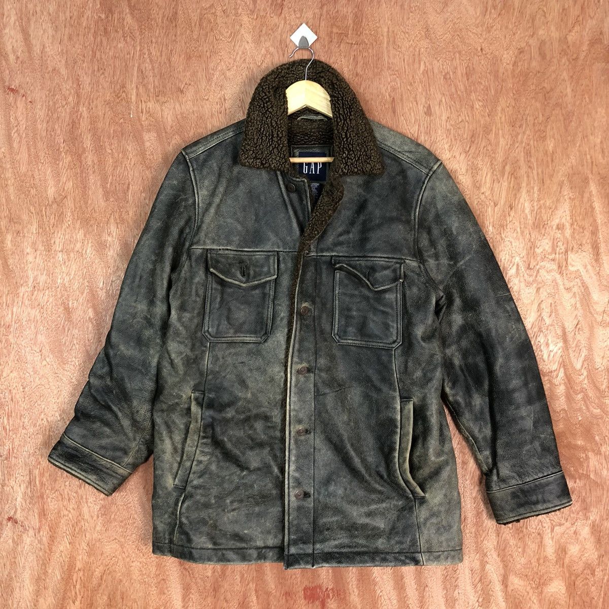 Vintage gap leather jacket sales