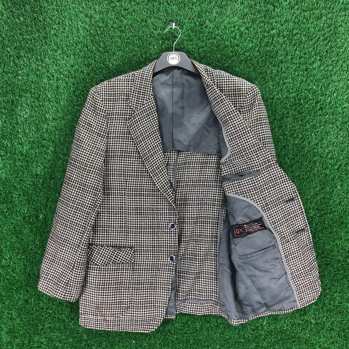 Japanese Brand Vintage Houndstooth Blazer Luxury Style by Third Man Size US M / EU 48-50 / 2 - 2 Thumbnail