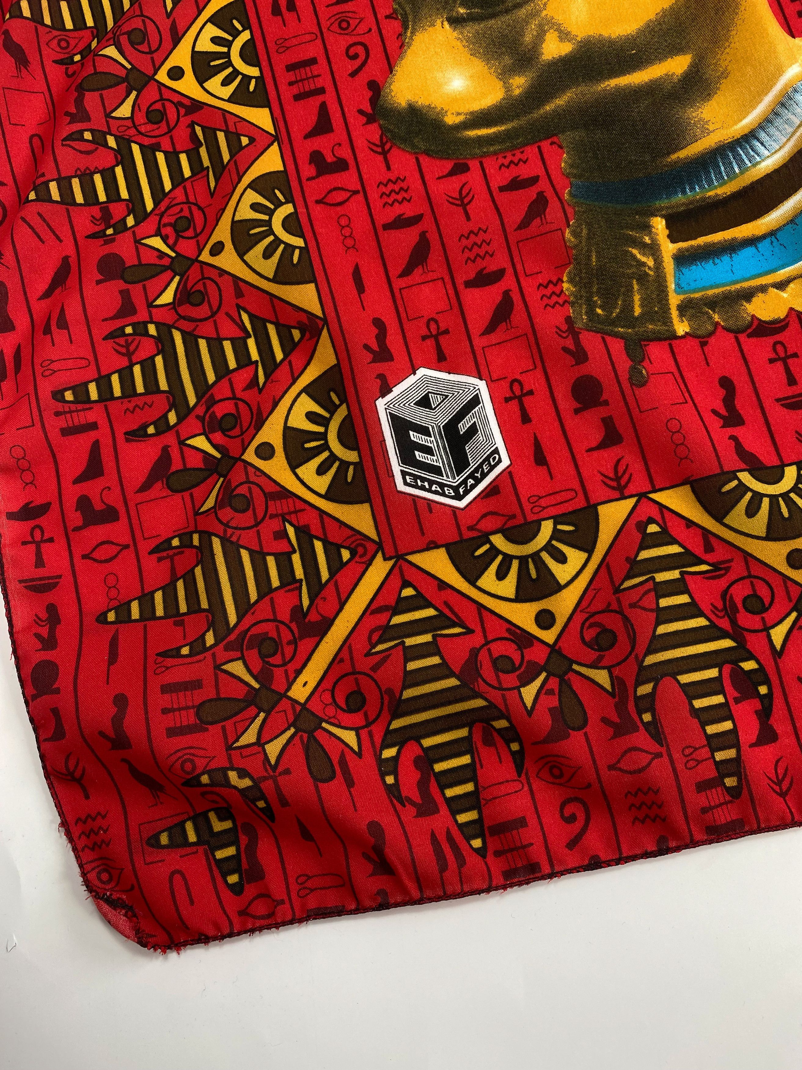 Vintage Ehab Fayed Vintage Egyptian Pharaoh Hieroglyphics Scarf Size ONE SIZE - 4 Thumbnail