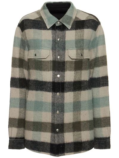 Pre-owned Rick Owens Fw22 Plaid Shirt Jacket In Plaid Pearl