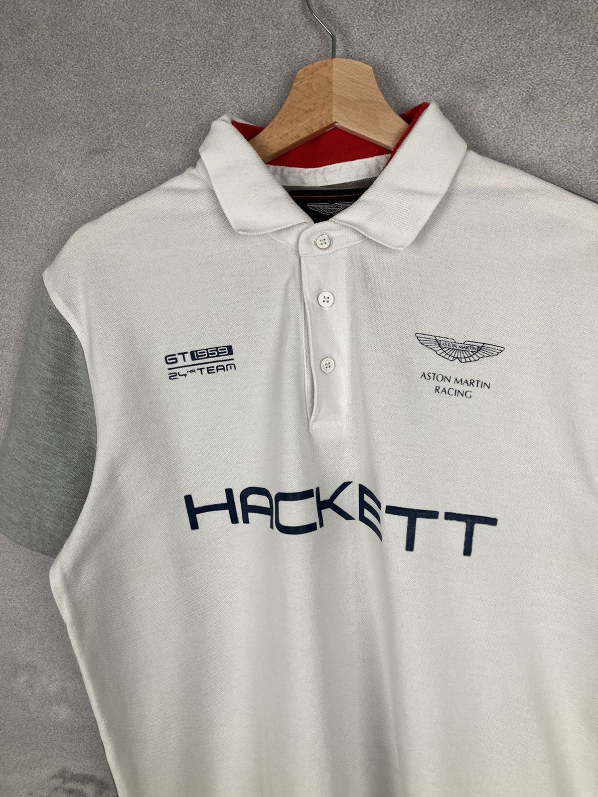 Hackett Vintage Aston Martin Racing Hackett Polo England Size US L / EU 52-54 / 3 - 3 Thumbnail