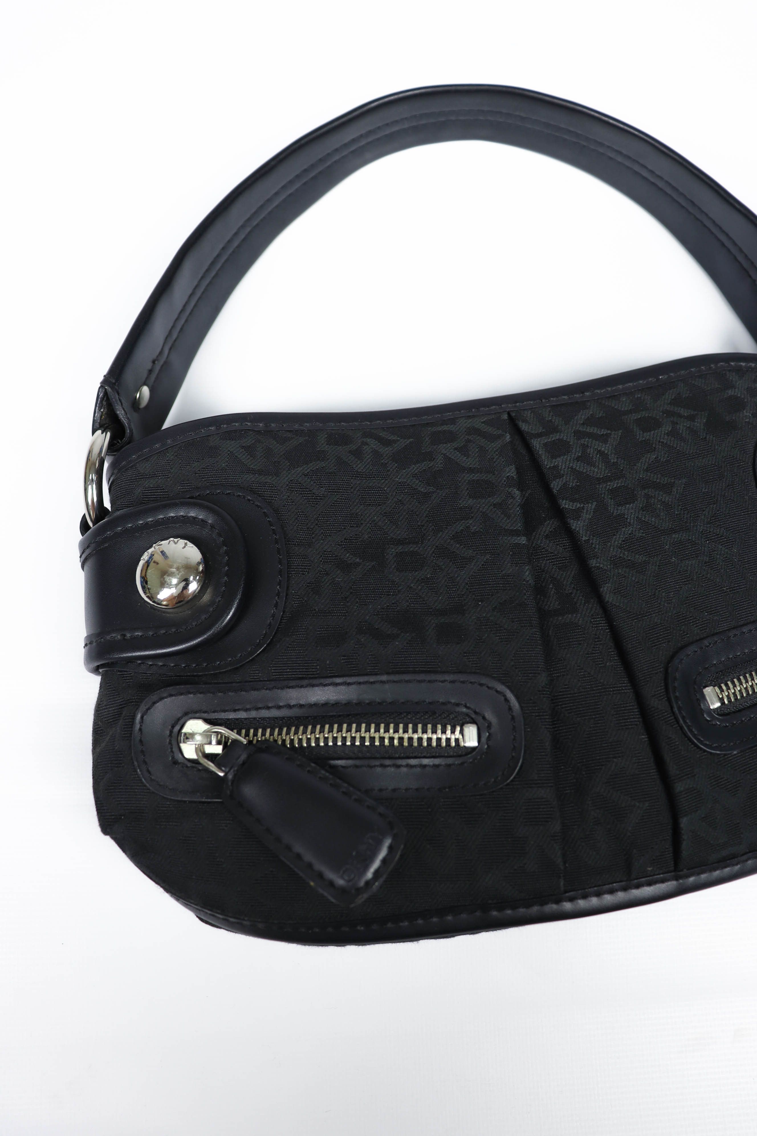 DKNY DKNY Donna Karan New York Black Monogram Small Hand Bag Size ONE SIZE - 2 Thumbnail