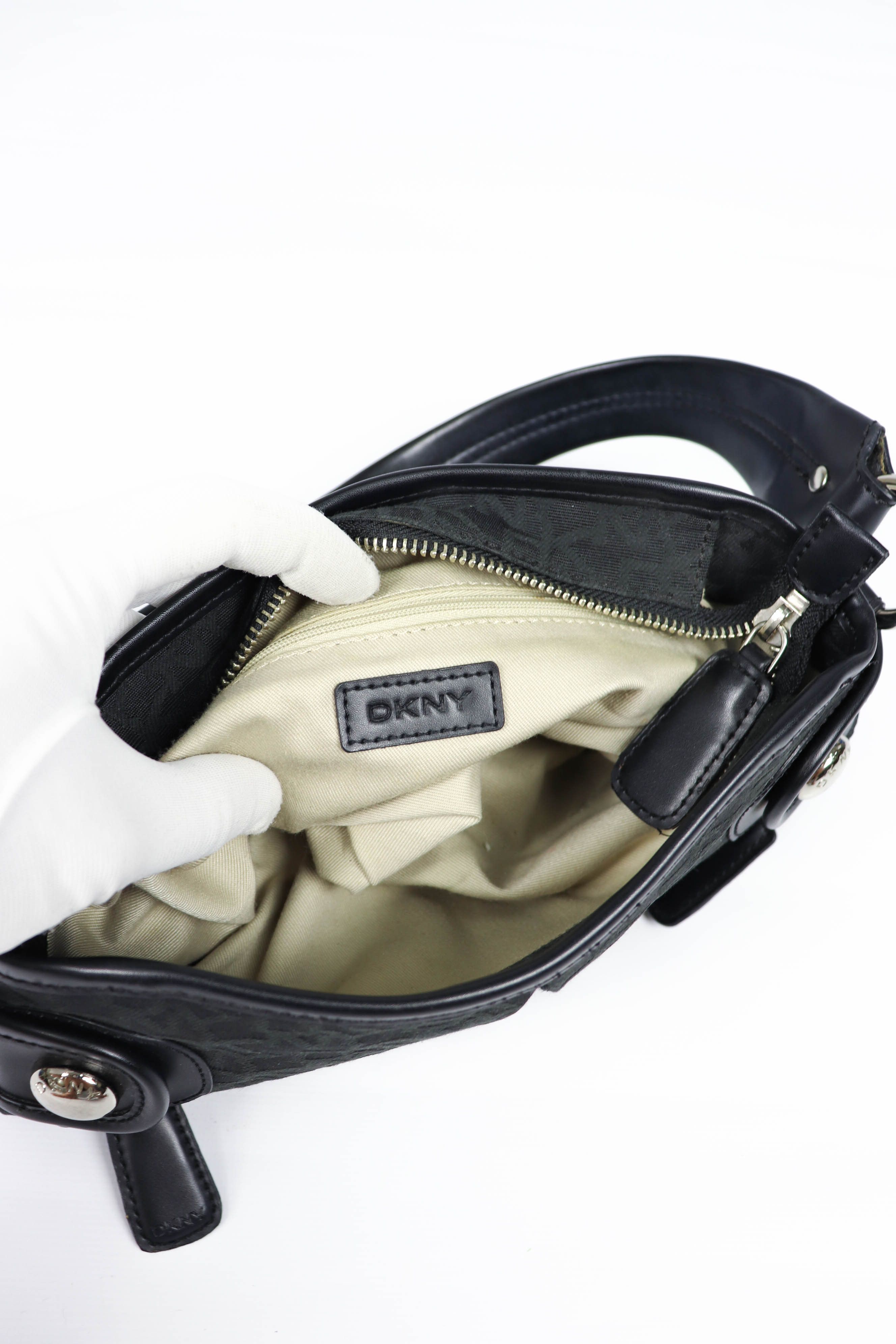 DKNY DKNY Donna Karan New York Black Monogram Small Hand Bag Size ONE SIZE - 12 Thumbnail
