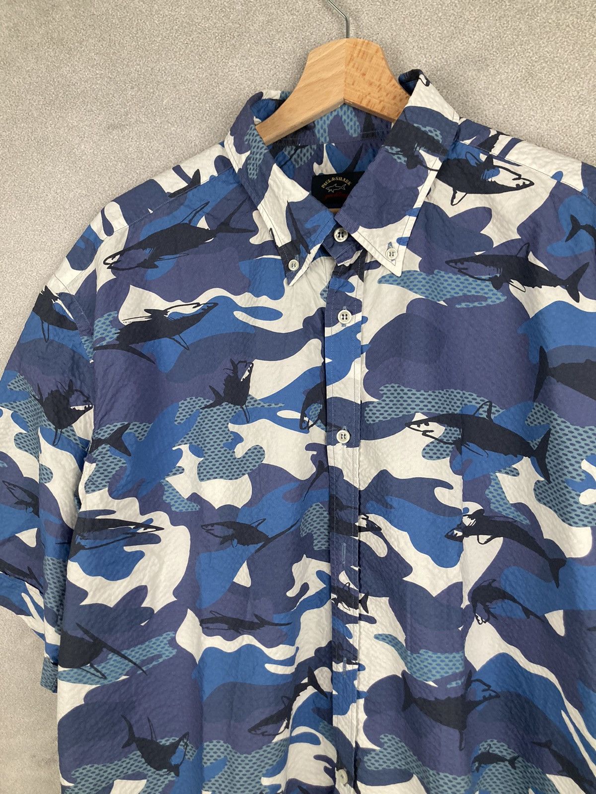 Paul & Shark Vintage Rare Paul & Shark Italy AOP Full Printed Shirt Size US XL / EU 56 / 4 - 3 Thumbnail