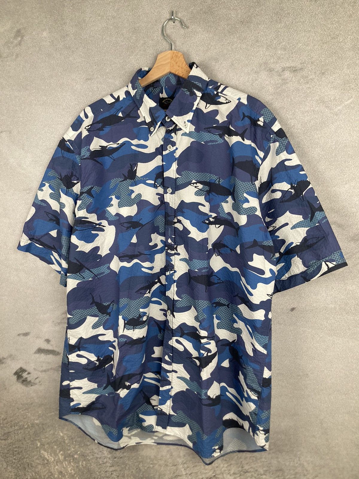 Paul & Shark Vintage Rare Paul & Shark Italy AOP Full Printed Shirt Size US XL / EU 56 / 4 - 2 Thumbnail