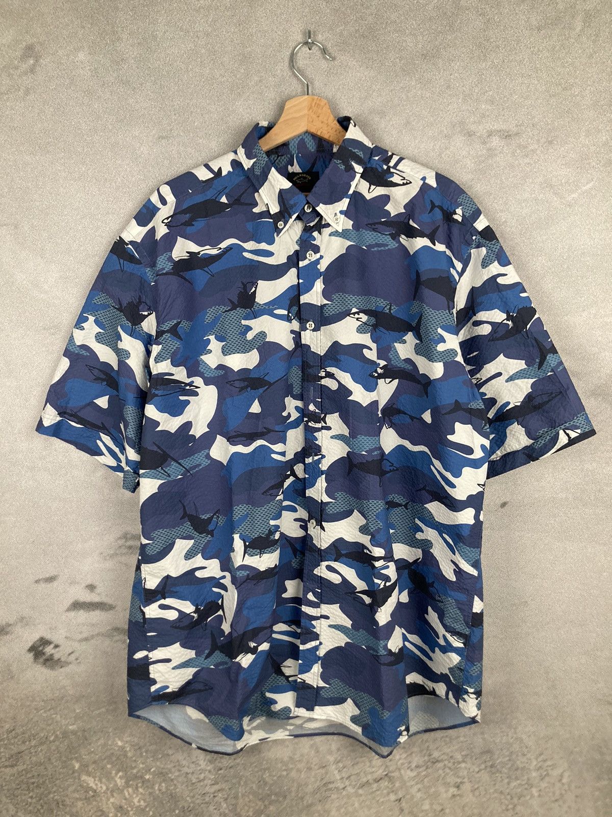Paul & Shark Vintage Rare Paul & Shark Italy AOP Full Printed Shirt Size US XL / EU 56 / 4 - 1 Thumbnail
