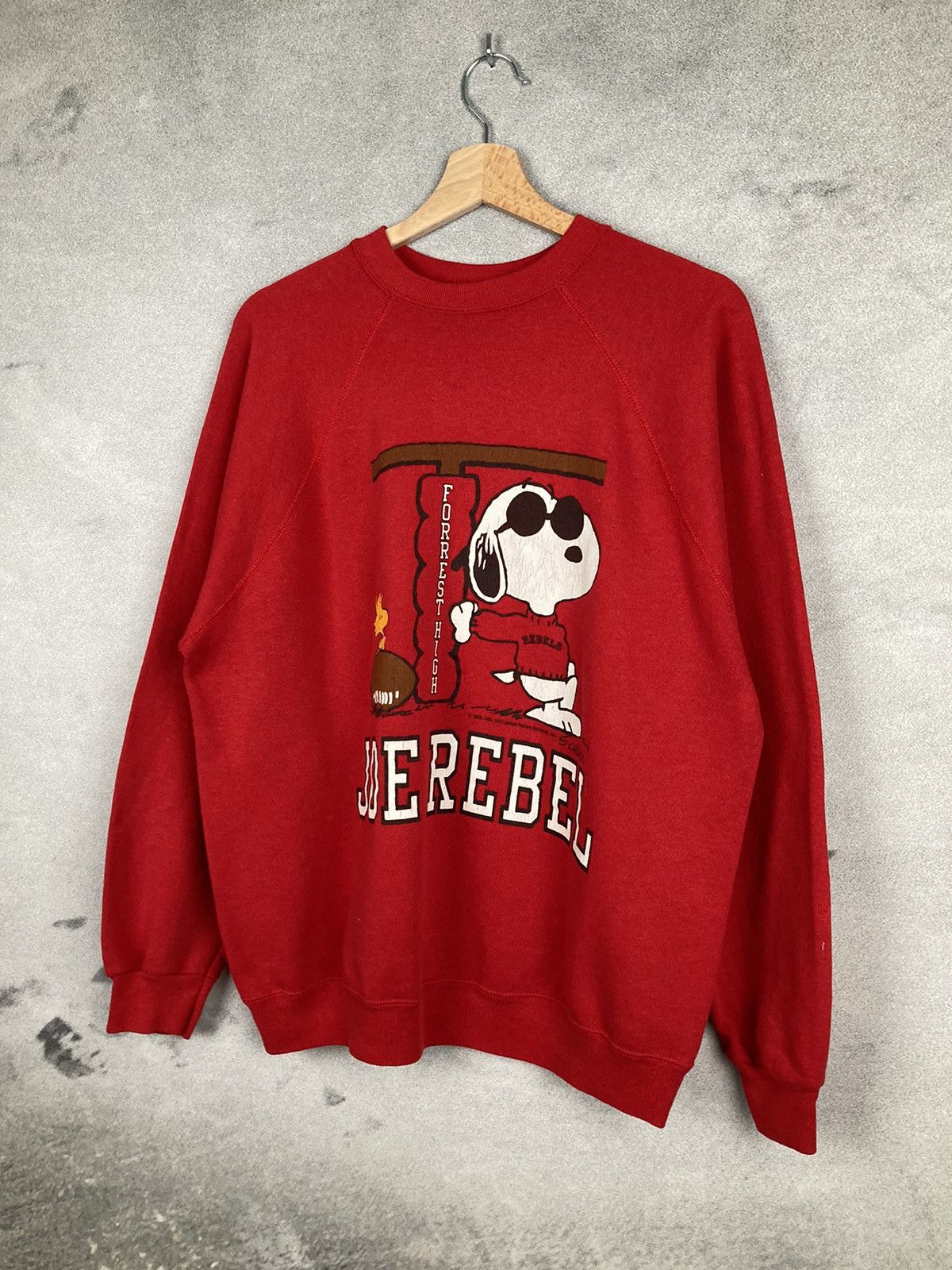 Vintage RARE Vintage 70s Snoopy Joe Rebel Artex Crewneck Movie Size US L / EU 52-54 / 3 - 2 Thumbnail