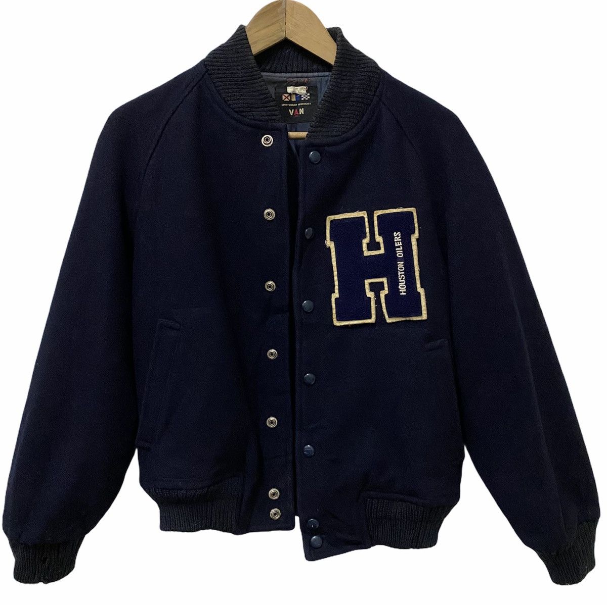 Van 🔥 Vintage Van Houston Oilers Patchwork Varsity Jacket Size US M / EU 48-50 / 2 - 5 Thumbnail