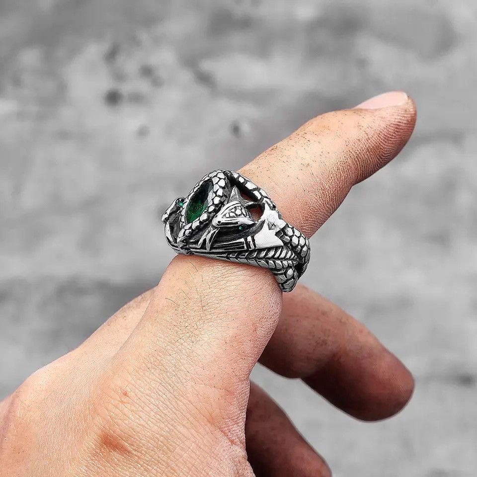 Jewelry Devil's Eye Gemstone Snake Ring Size ONE SIZE - 3 Thumbnail