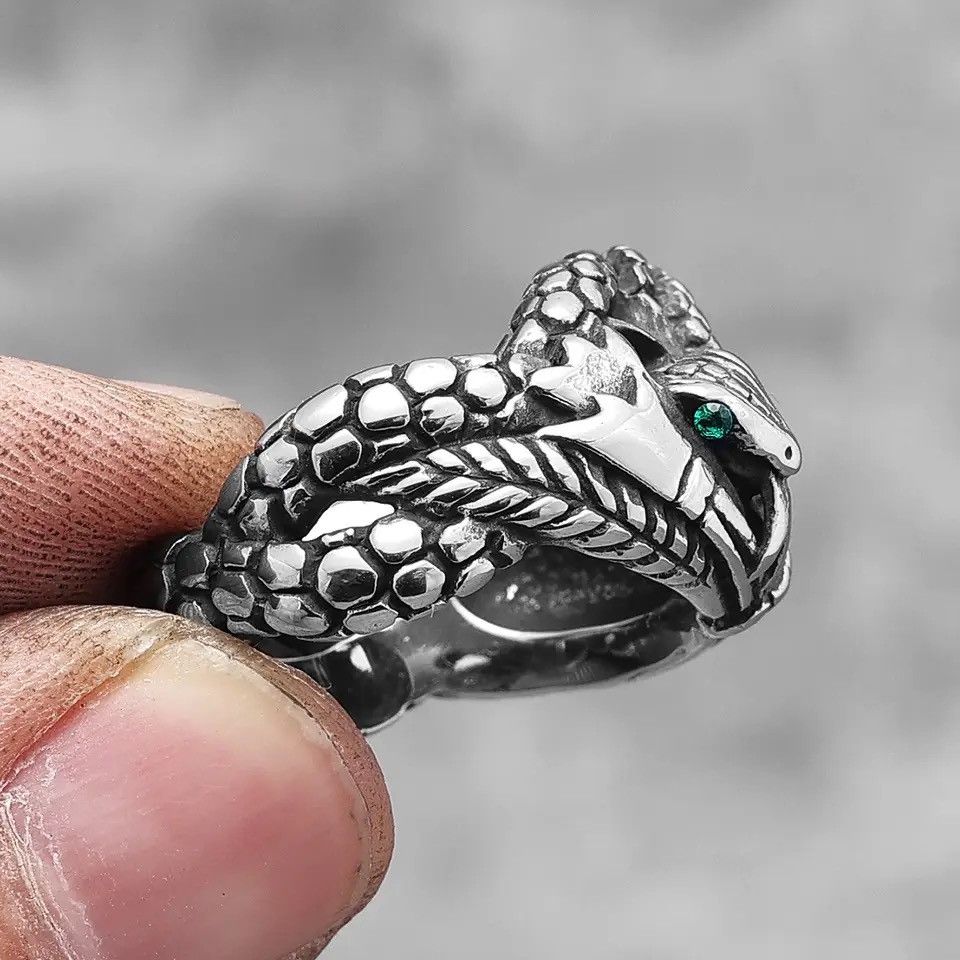 Jewelry Devil's Eye Gemstone Snake Ring Size ONE SIZE - 2 Thumbnail