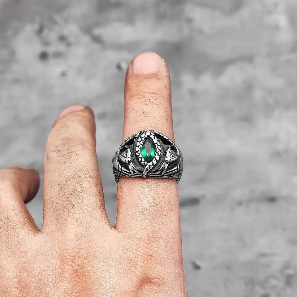 Jewelry Devil's Eye Gemstone Snake Ring Size ONE SIZE - 4 Thumbnail