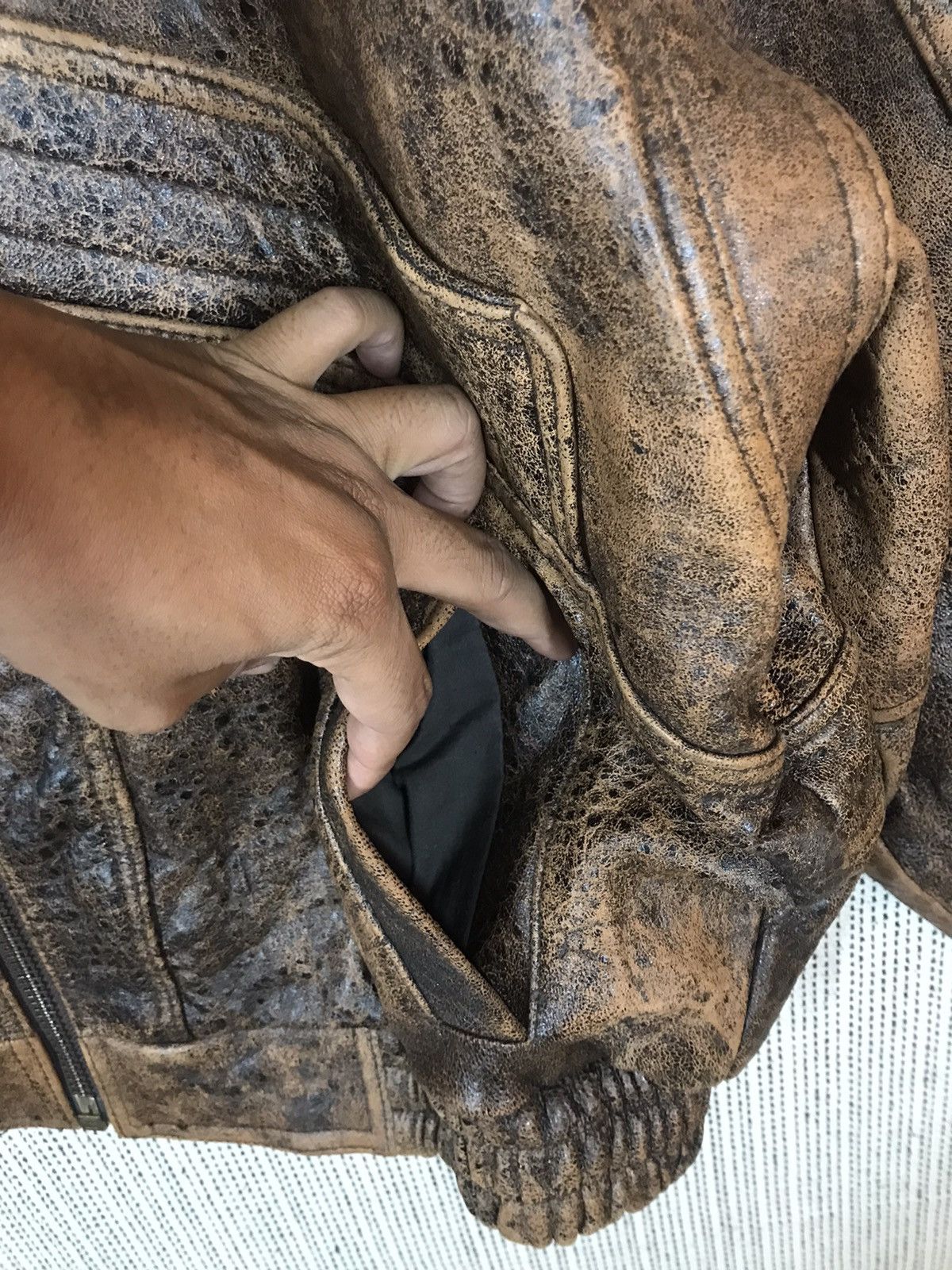Vintage ‼️VTG WIND ARMOR REAL LEATHER JACKET NICE DESIGN‼️ Size US XL / EU 56 / 4 - 9 Thumbnail