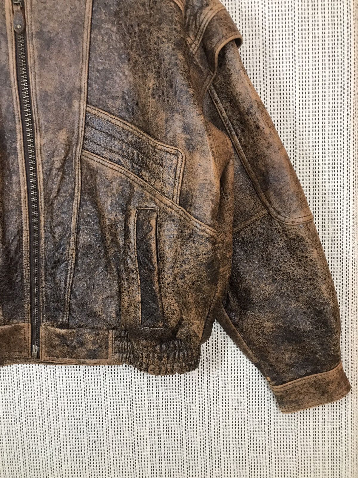 Vintage ‼️VTG WIND ARMOR REAL LEATHER JACKET NICE DESIGN‼️ Size US XL / EU 56 / 4 - 3 Thumbnail
