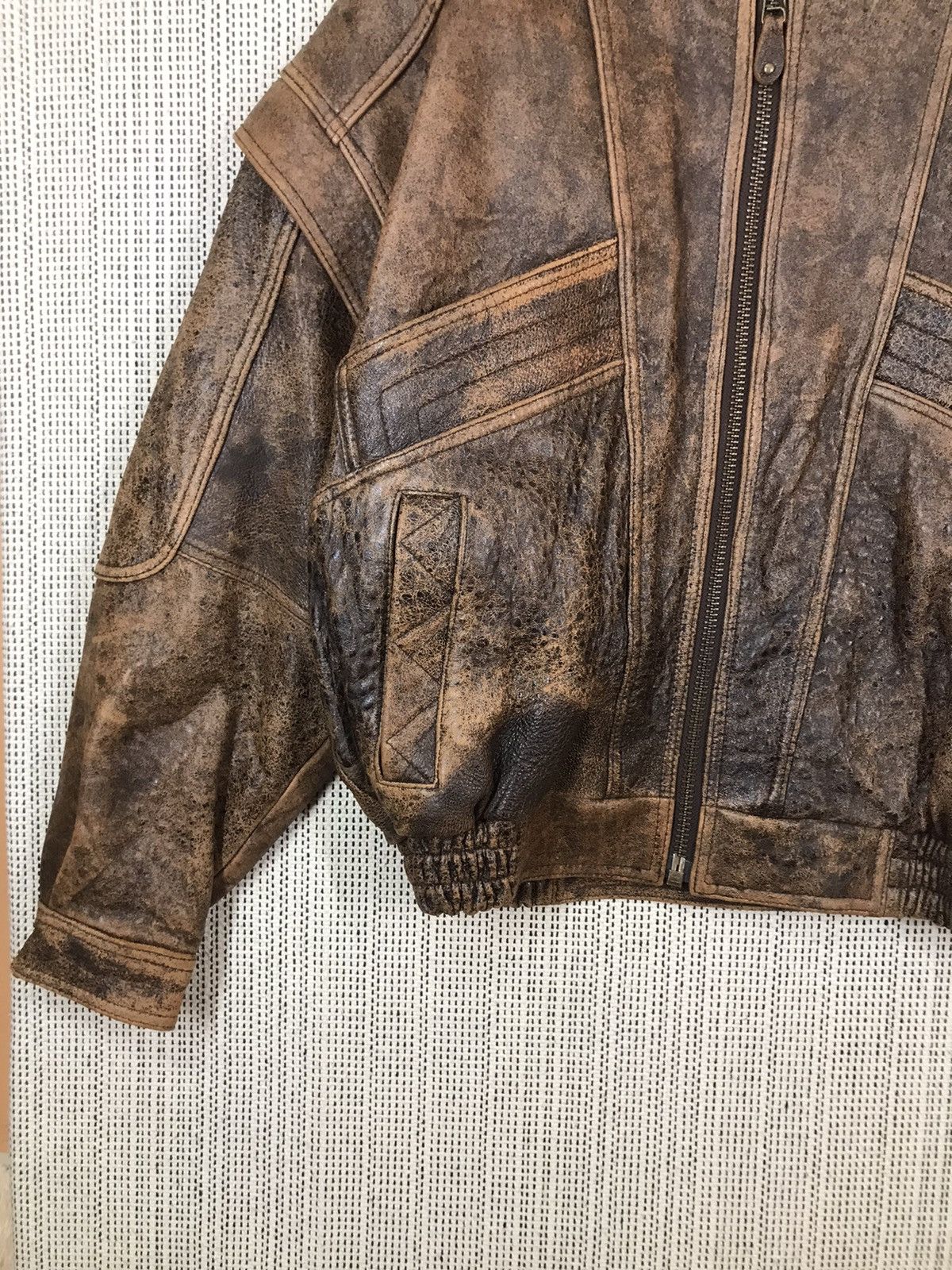 Vintage ‼️VTG WIND ARMOR REAL LEATHER JACKET NICE DESIGN‼️ Size US XL / EU 56 / 4 - 4 Thumbnail