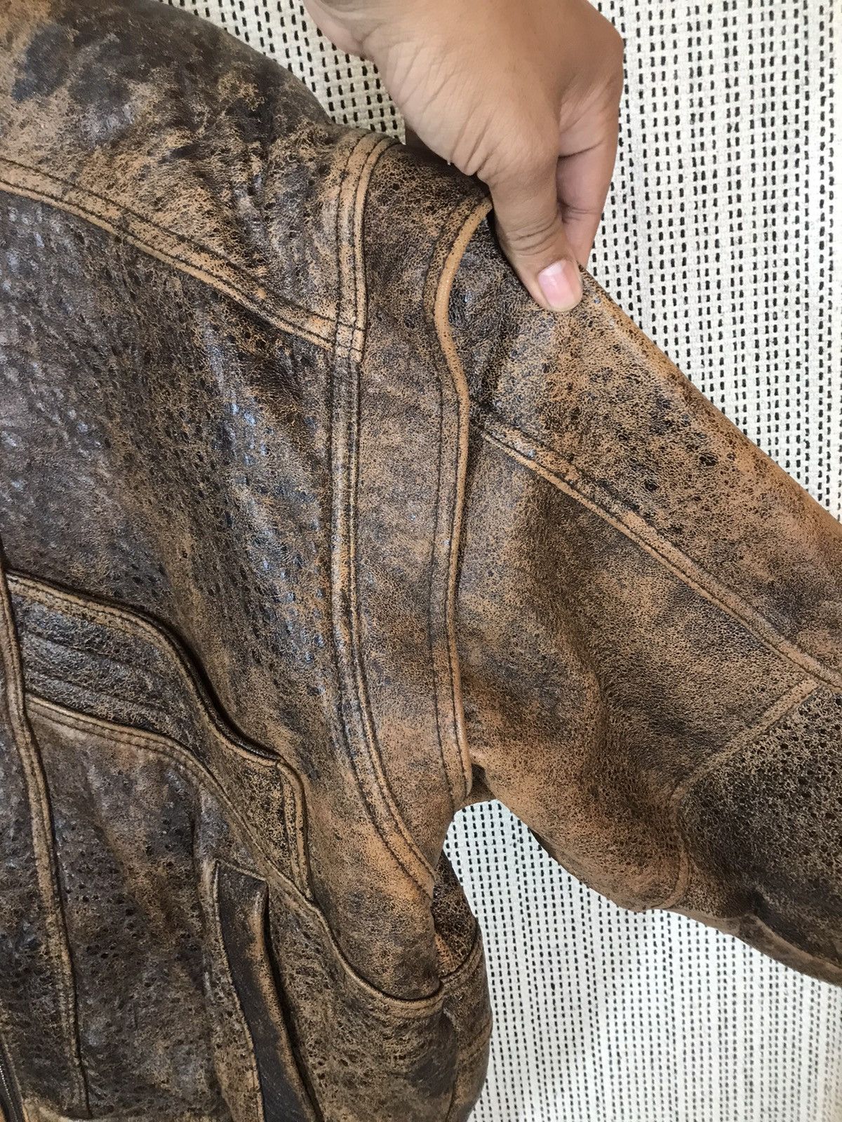 Vintage ‼️VTG WIND ARMOR REAL LEATHER JACKET NICE DESIGN‼️ Size US XL / EU 56 / 4 - 7 Thumbnail