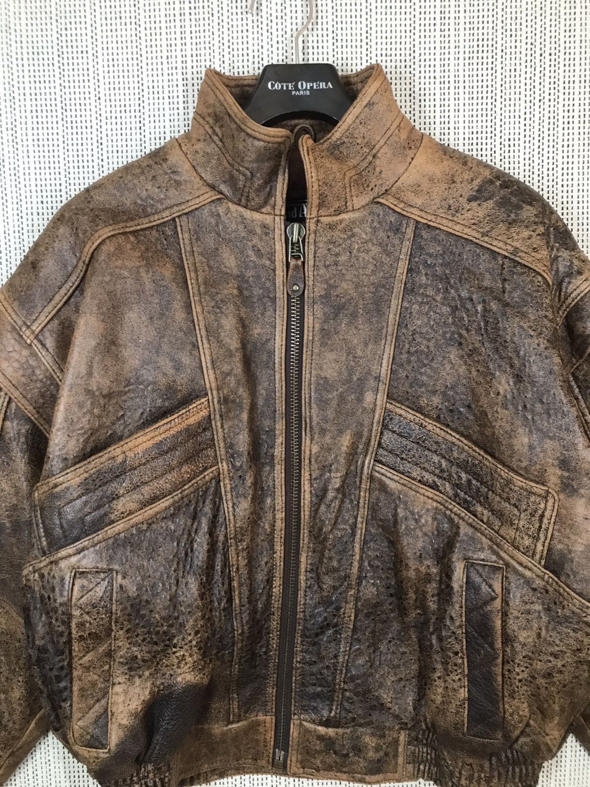 Vintage ‼️VTG WIND ARMOR REAL LEATHER JACKET NICE DESIGN‼️ Size US XL / EU 56 / 4 - 5 Thumbnail