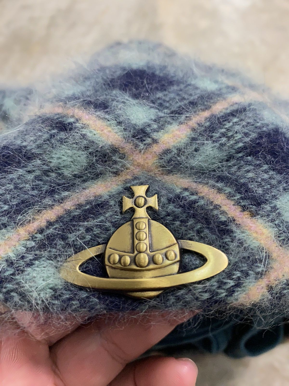 Vivienne Westwood Vtg Mohair checked hat Size ONE SIZE - 4 Thumbnail