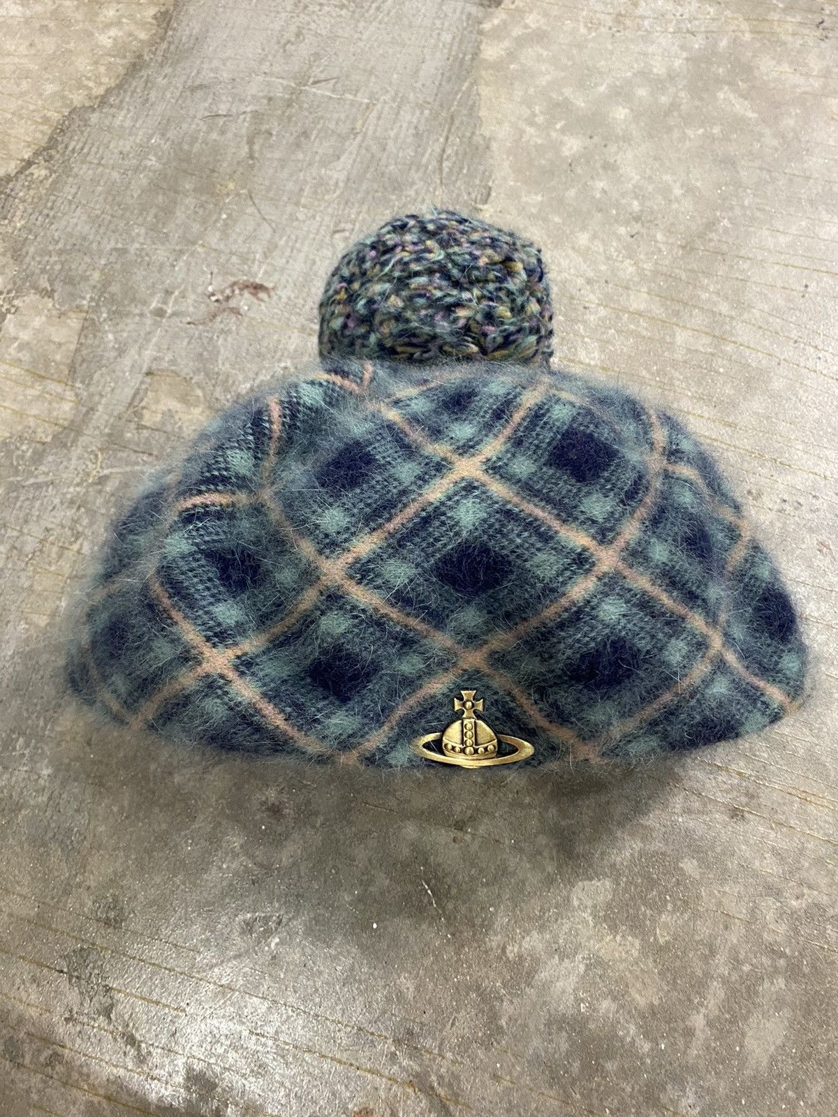 Vivienne Westwood Vtg Mohair checked hat Size ONE SIZE - 2 Thumbnail