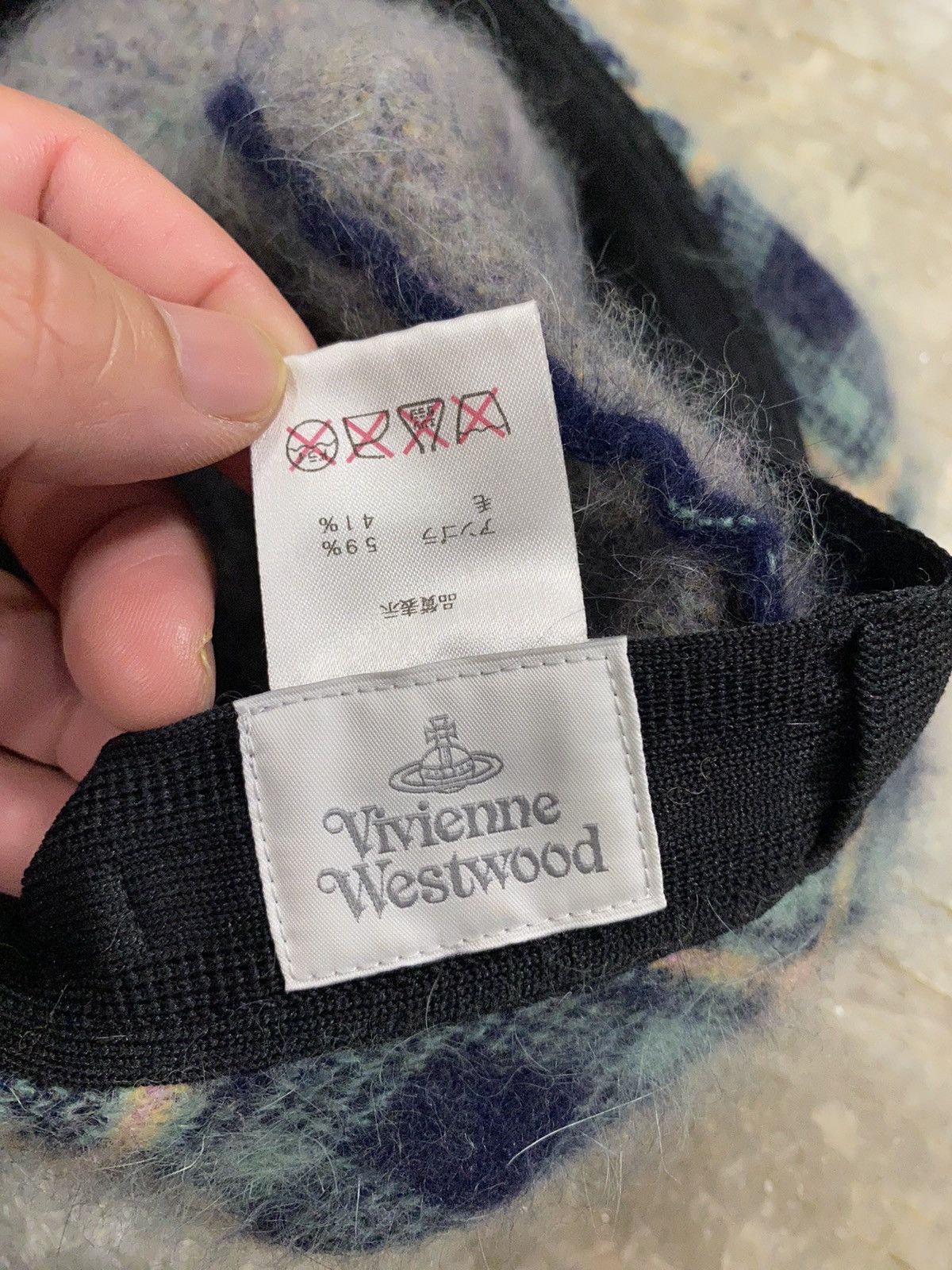 Vivienne Westwood Vtg Mohair checked hat Size ONE SIZE - 9 Thumbnail