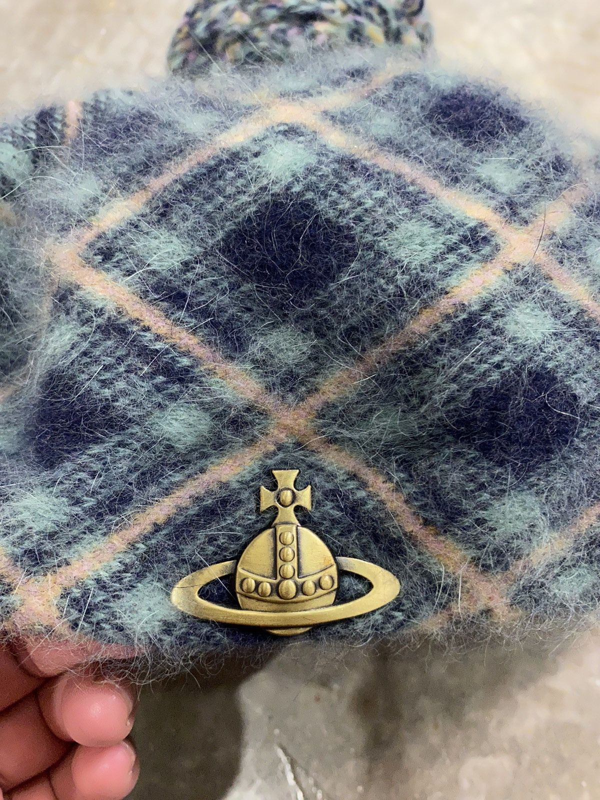 Vivienne Westwood Vtg Mohair checked hat Size ONE SIZE - 3 Thumbnail