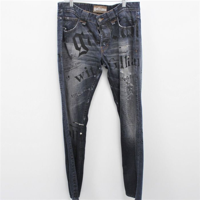 John Galliano John Galliano Men's Denim Jeans Size 34 Blue Spell Out