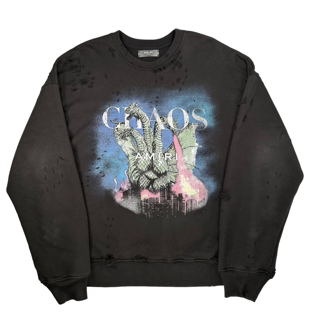 Amiri Amiri size M oversized chaos distressed hydra sweatshirt Grailed