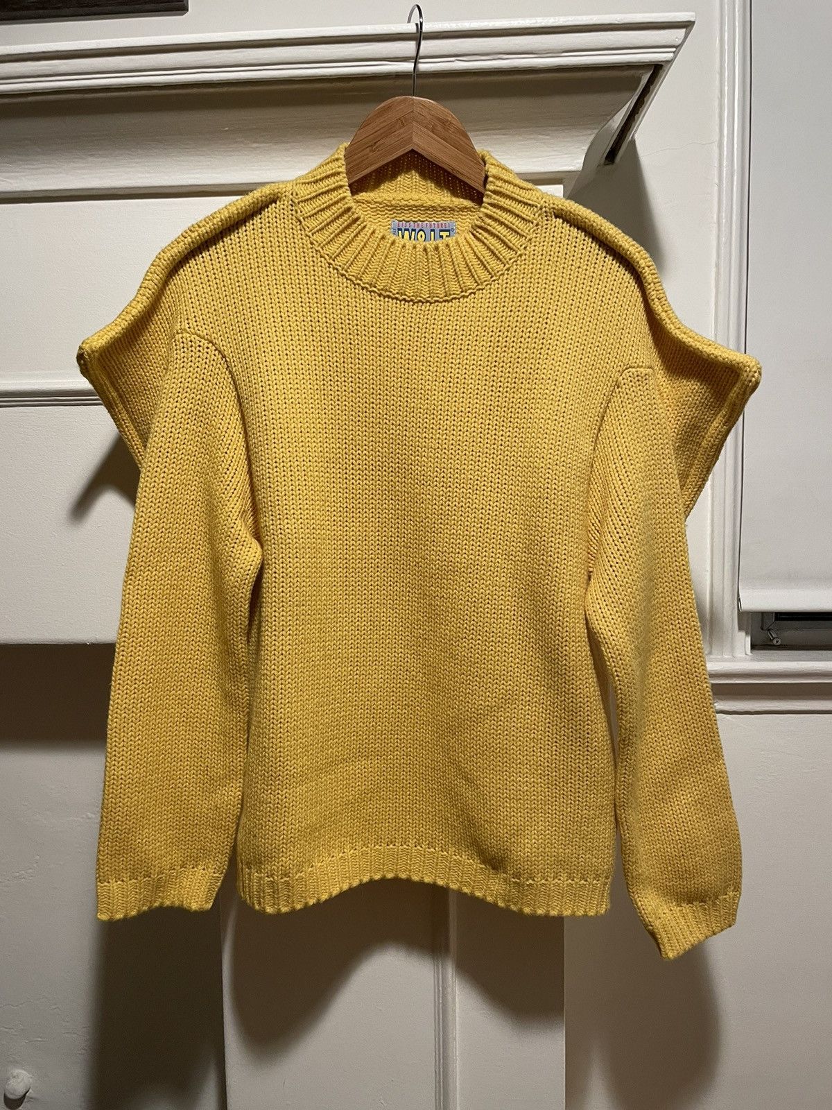 image of W Lt Walter Van Beirendonck x Walter Van Beirendonck Aw1996 Square Sweater in Yellow (Size Medium)