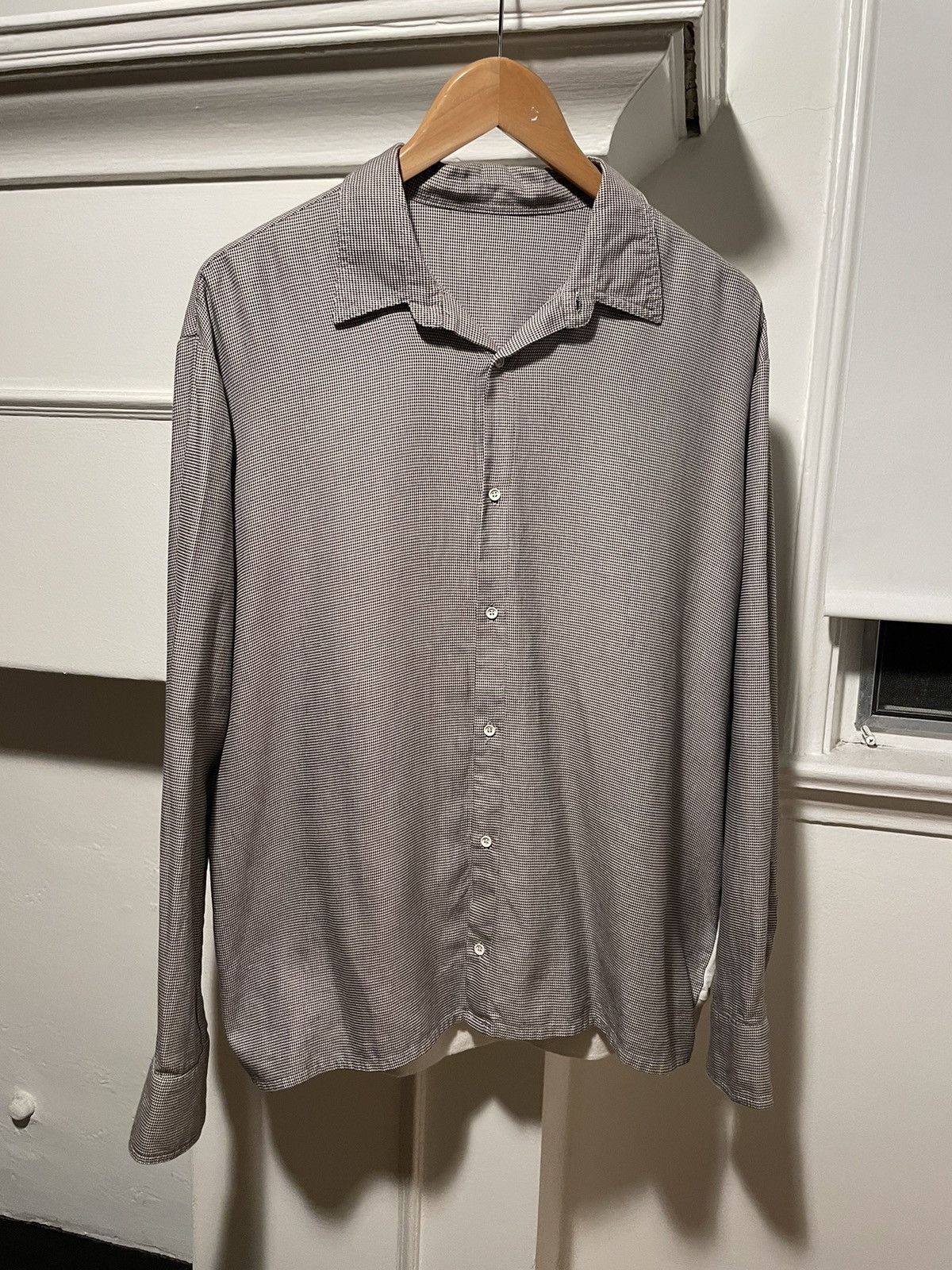 image of Bless 2006 No.28 Houndstooth Paneled Shirt, Men's (Size Large)
